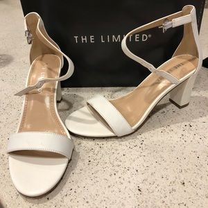 White Leather Chunky Heel